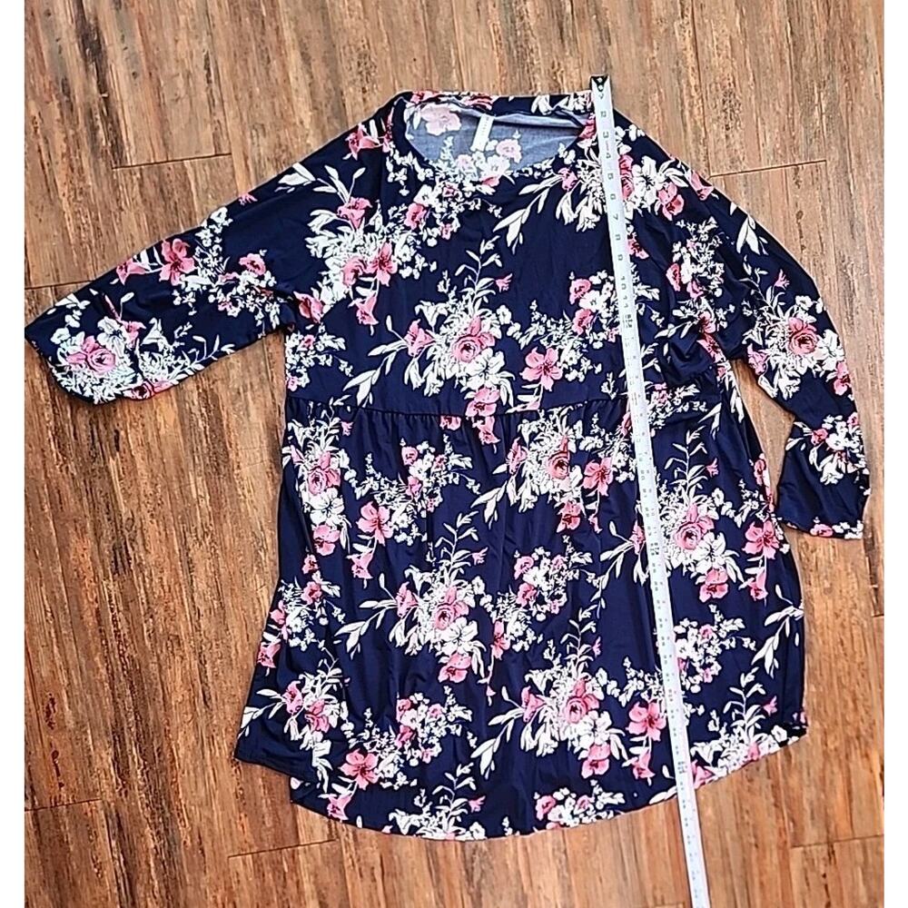 Emerald Navy Floral Dress Womens Sise 3 X